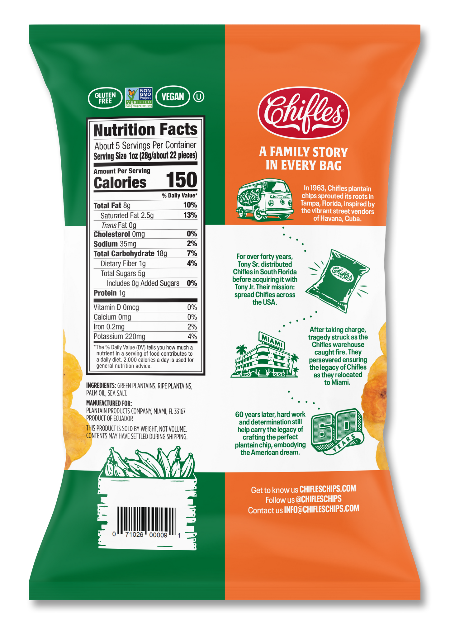 Sweet & Salty Plantain Chips 6 Pack, 5oz ea