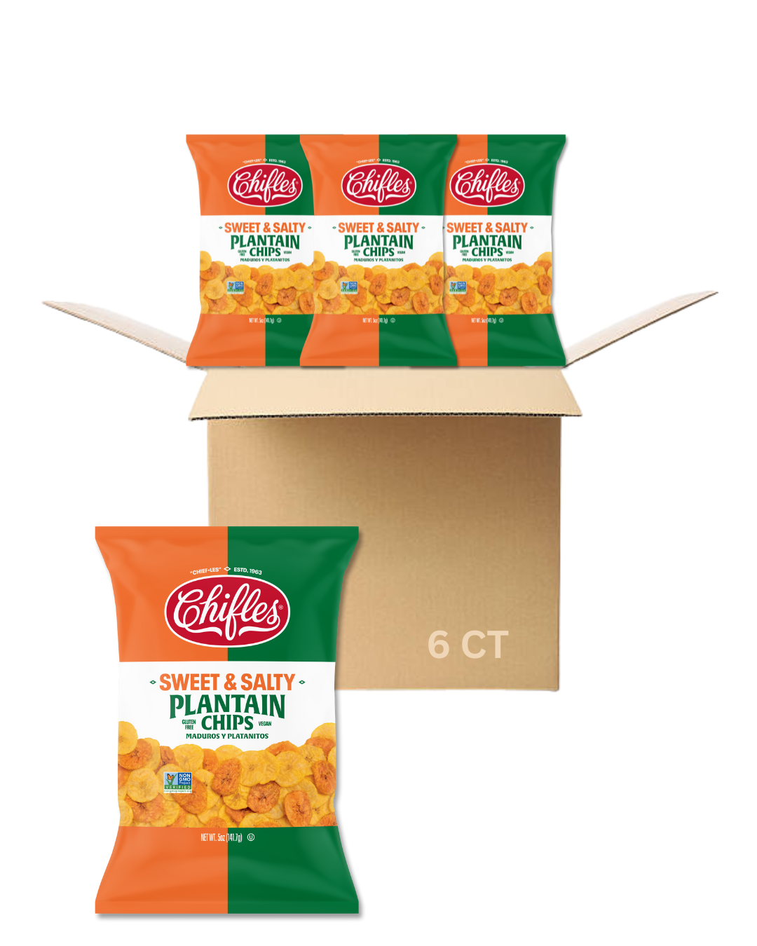 Sweet & Salty Plantain Chips 6 Pack, 5oz ea